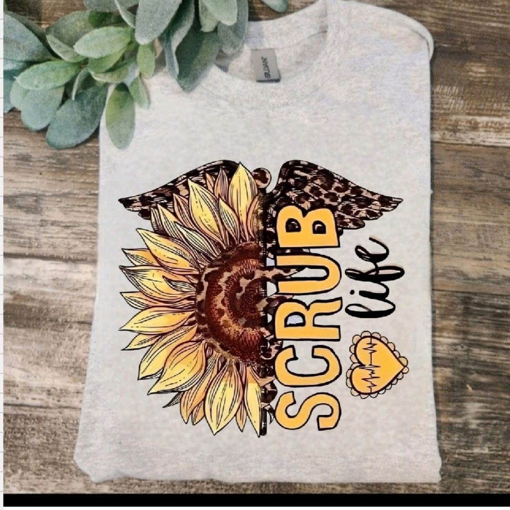 Nurse shirt nursing healthcare cheetah sunflower cute popular